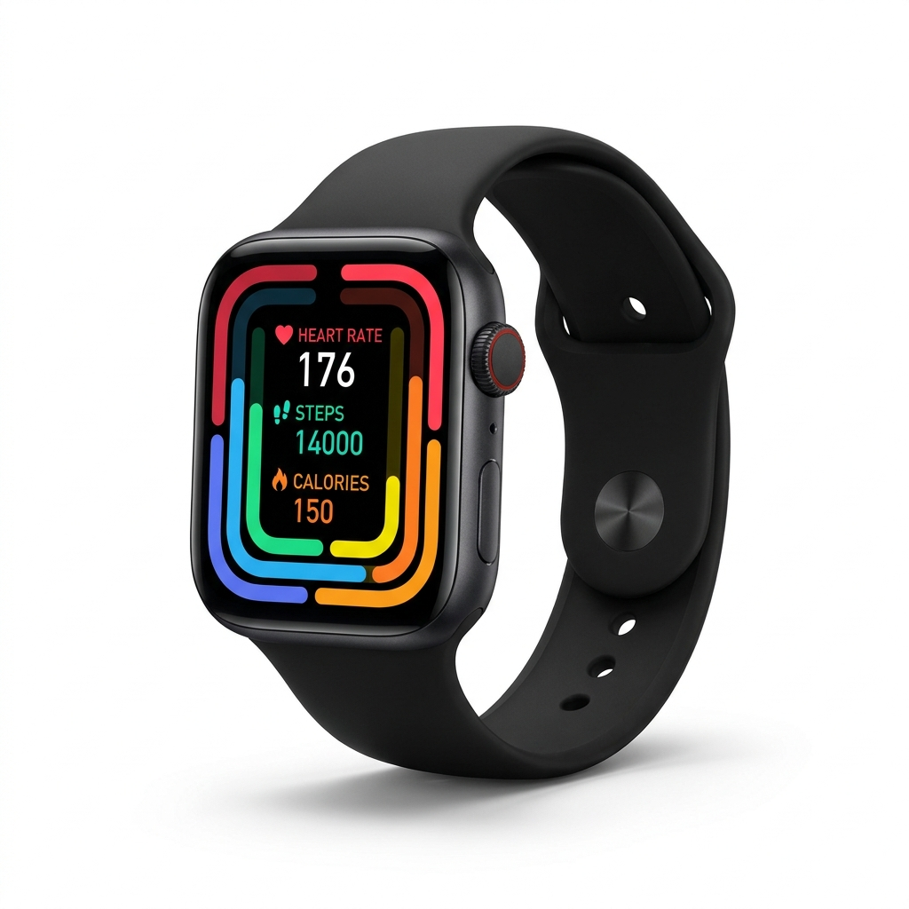 Reloj inteligente smartwatch con banda negra