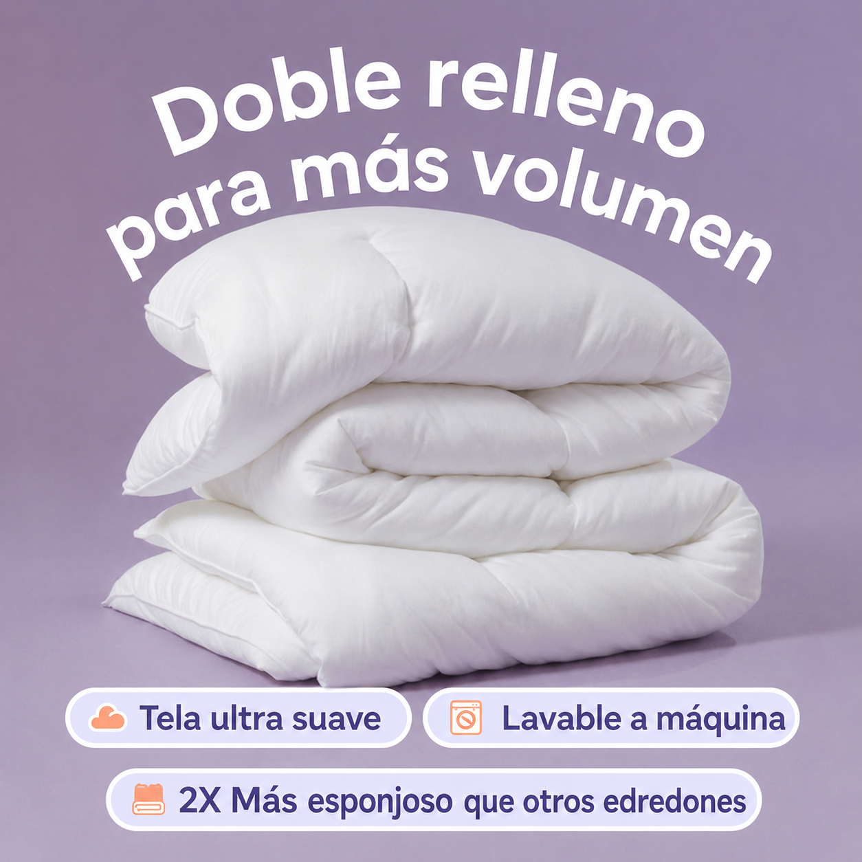 Edredón Nube — Doble Relleno Ultra Esponjoso (Todo el Año)