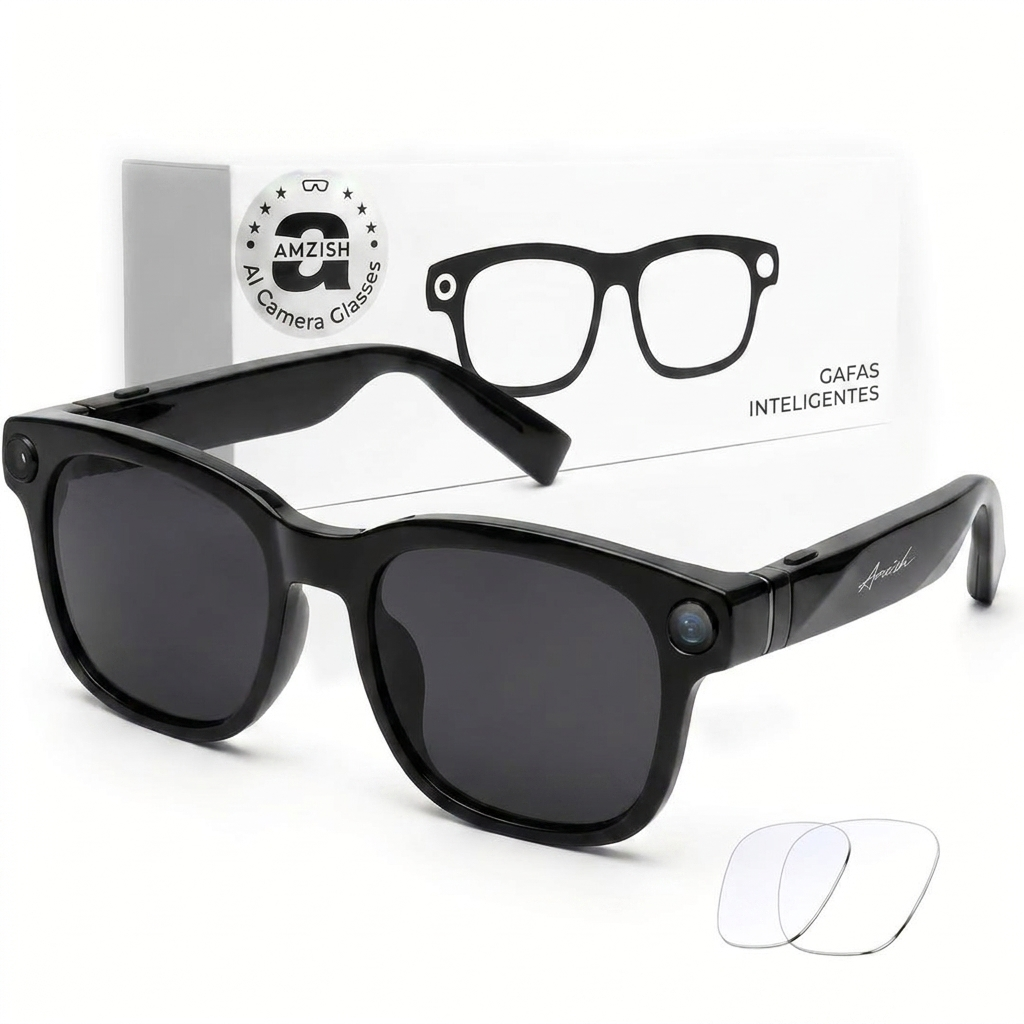Gafas inteligentes con cámara IA y lentes intercambiables